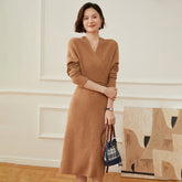 Women's Cashmere Long Wrap Cashmere Sweater Dresses
